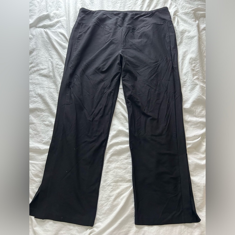 Eileen Fisher Washable Stretch Crepe Bootcut Pant in Black